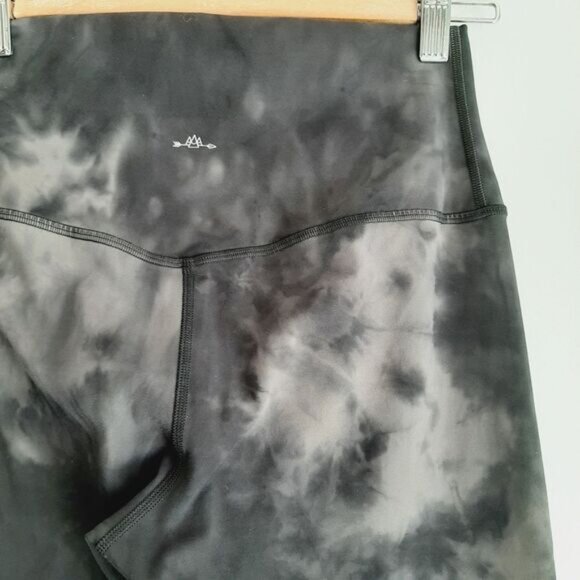 TIE-DYE \ Splatter High Waist Crop Athletic Comfy Leggings Neutral Gray Sz 6 - Picture 8 of 12